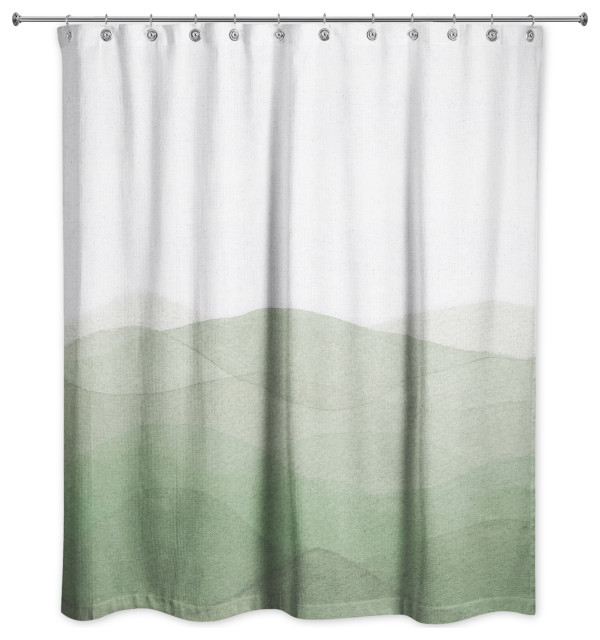 Abstract Watercolor Waves 3 71x74 Shower Curtain