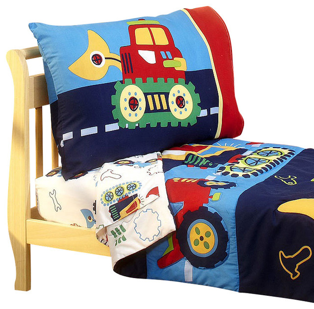 Under Construction Toddler Bedding Set Bulldozer Bed Traditional Toddler Bedding by oBedding