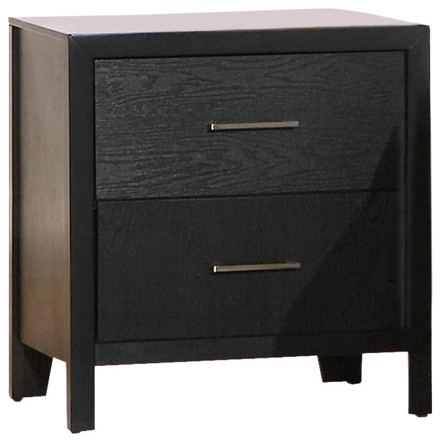 Coaster Grove 2 Drawer Nightstand In Black And Silver
