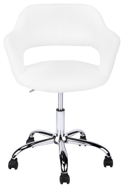 Office Chair, Swivel, Ergonomic, Armrests, Computer Desk, Work, Metal, White