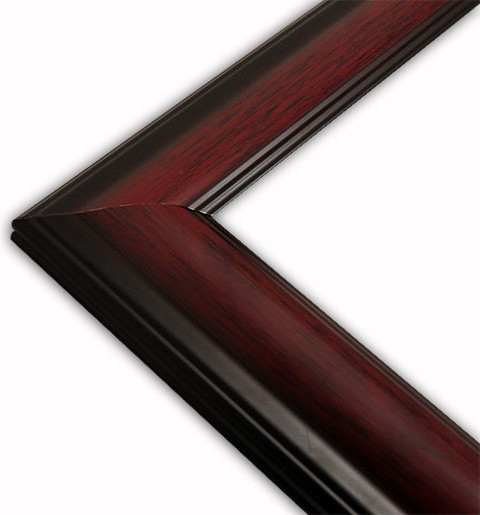 Wide Standard Mahogany, Grooved Edge Picture Frame, Solid Wood, 10"x20"
