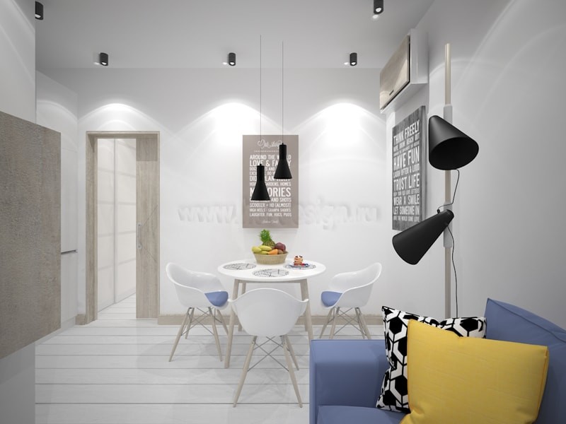 Прямоугольная студия 36 кв.м