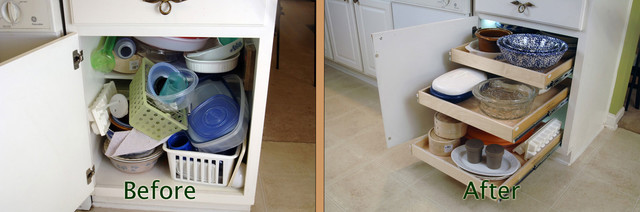 Pull Out Shelves - Before & After