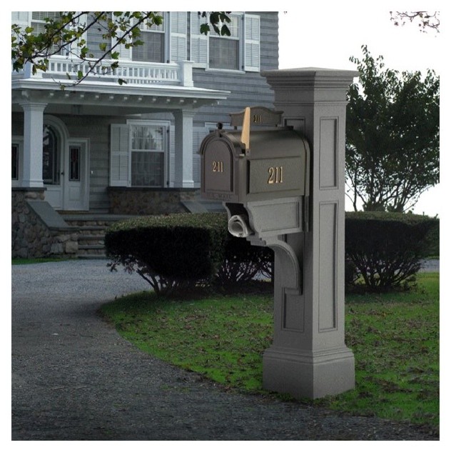 Whitehall Mailbox Plus Mayne Post Liberty Package Whitehall Mailbox Plus Mayne Post Liberty Package In Granite Contemporary