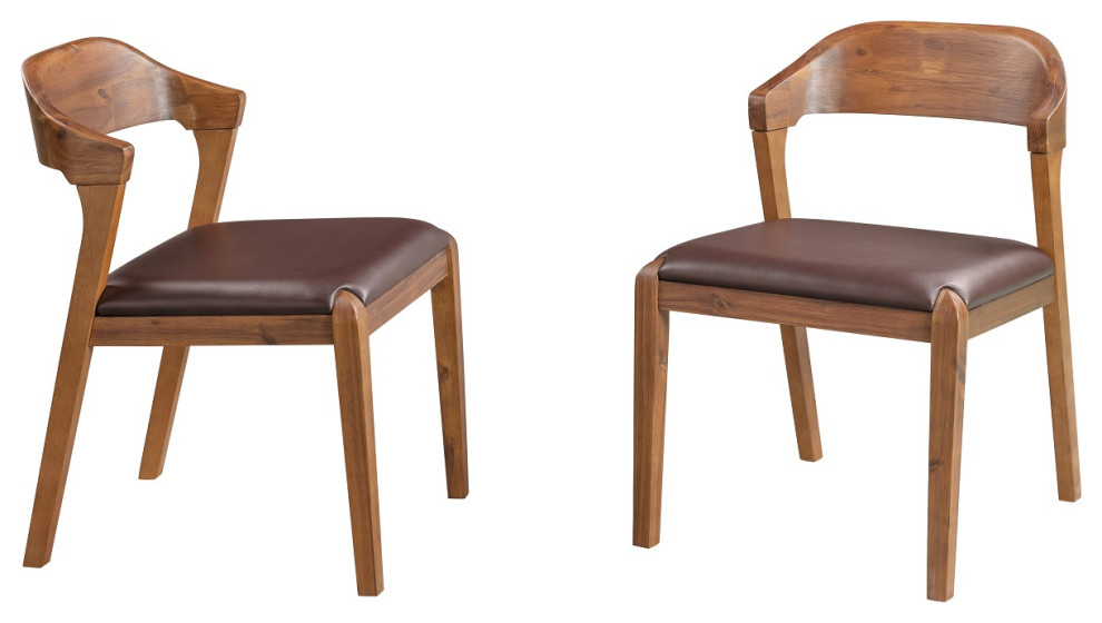 Rasmus Dining Chair, Chestnut WireBrush Midcentury Dining Chairs