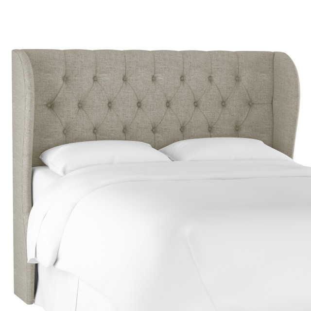 Bradwell Tufted Curved Wingback Headboard, King Transitional