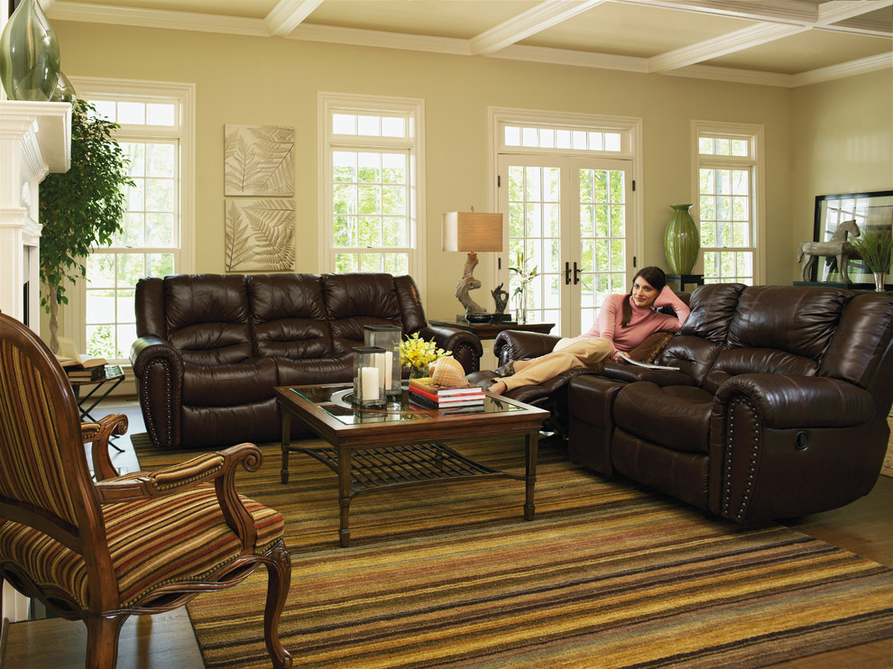 Transitional family room in Other.