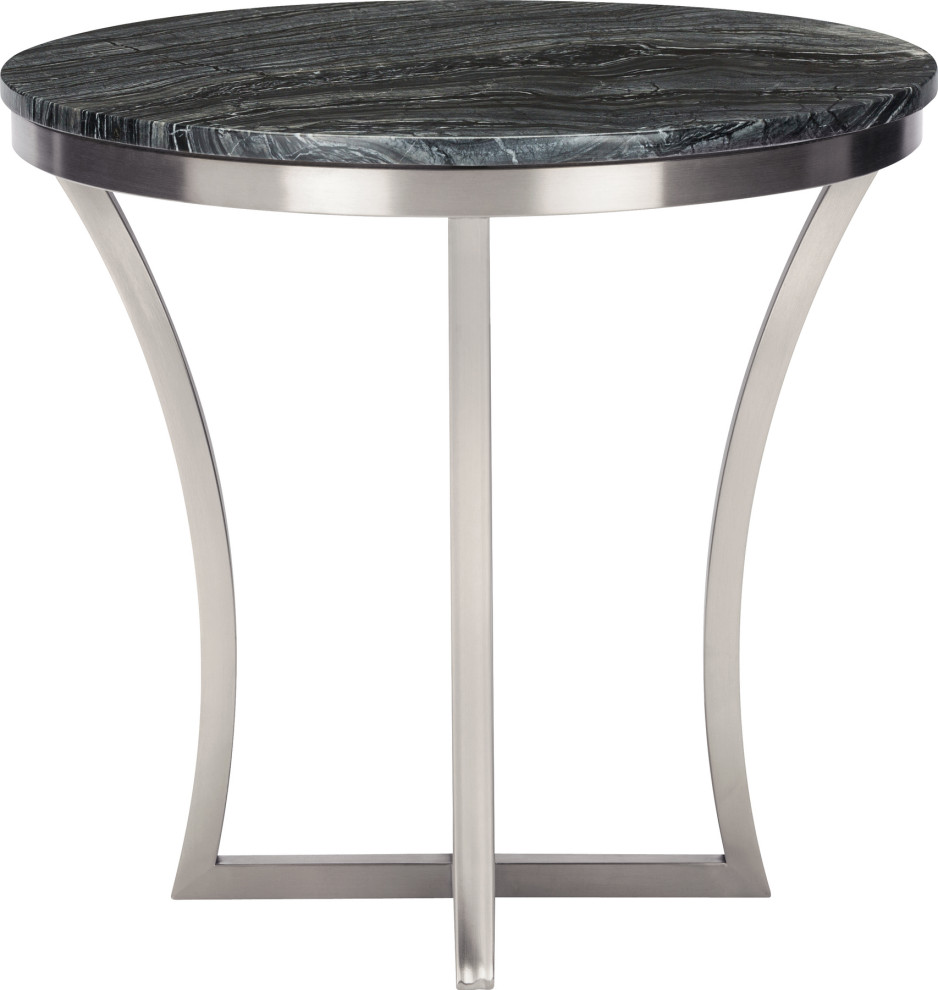 Aurora Side Table, Black, Silver
