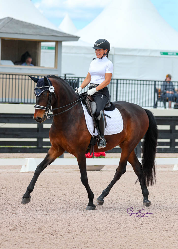 Deann Hammer, owner of Broadway Design is a competitive Dressage equestrian