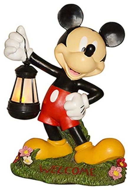 mickey solar garden statue