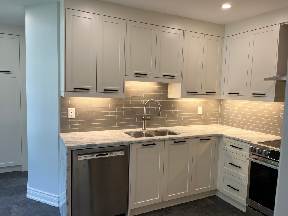 Beautiful HDF kitchen with granite countertop & waterfall