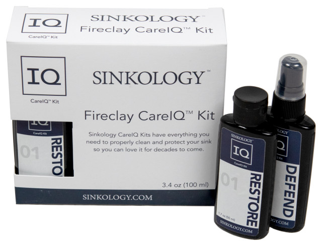 Fireclay Care IQ Kit, Defend Protective Sealant, Restore Polish, and Cloth