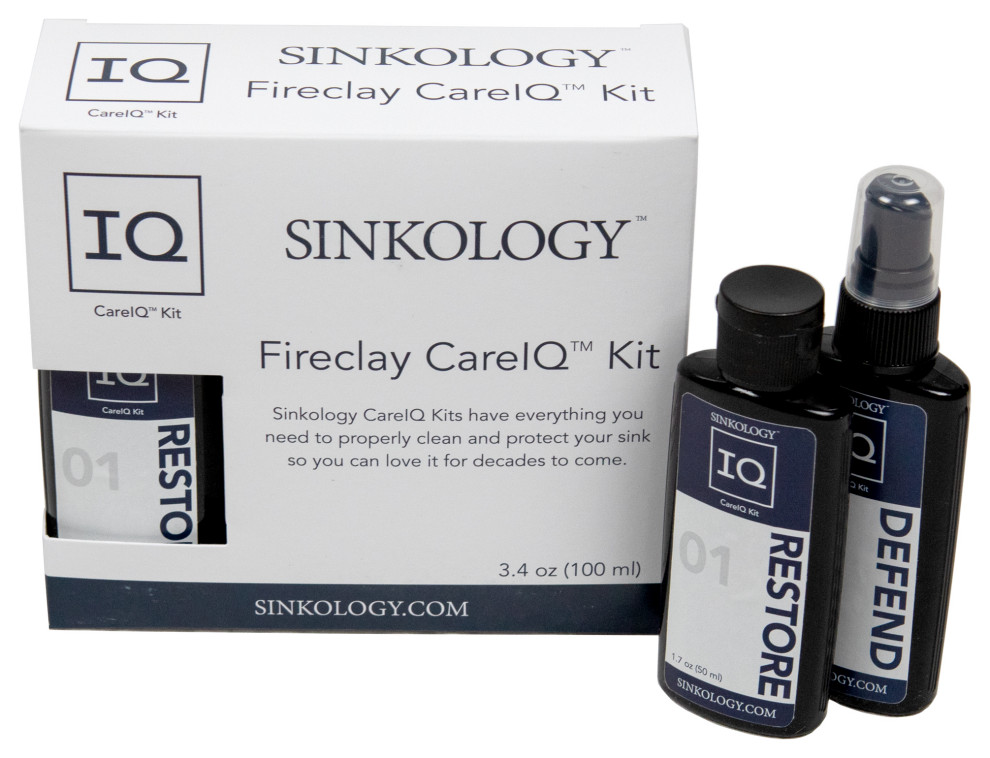 Fireclay Care IQ Kit, Defend Protective Sealant, Restore Polish, and Cloth