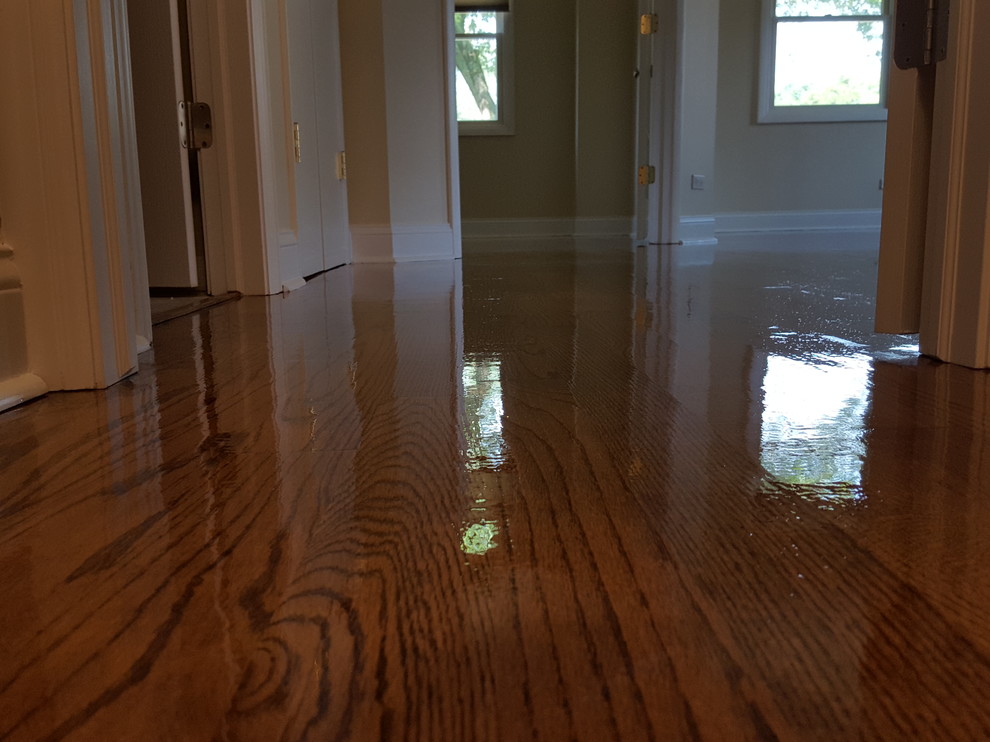 2 and 1/4 red  oak  select and better , special walnut stain from Dura Seal and