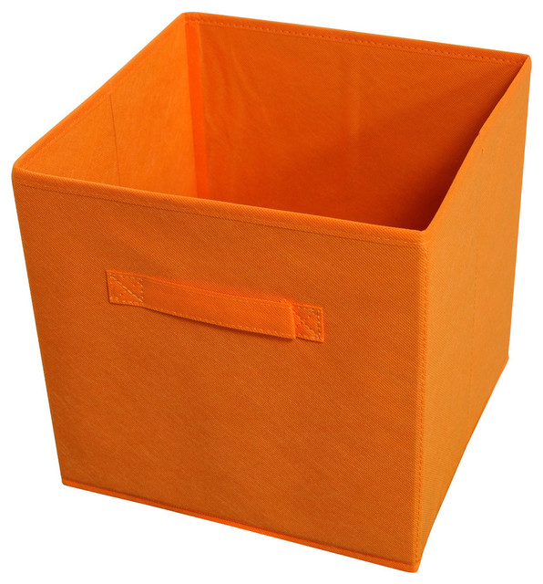 Collapsible Storage Bins, Orange, 4 Bins Per Pack