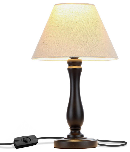 Brightech Noah Wood Table Desk, Alton Torchiere Floor Lamp With Reader In Bronze