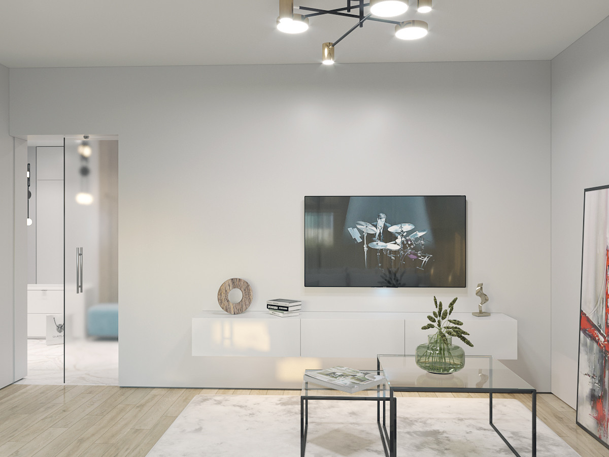 Тонкий минимализм, гостиная