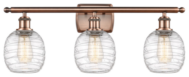 Innovations Belfast LED Bath Vanity Light 516-3W-AC-G1013-LED, Antique Copper