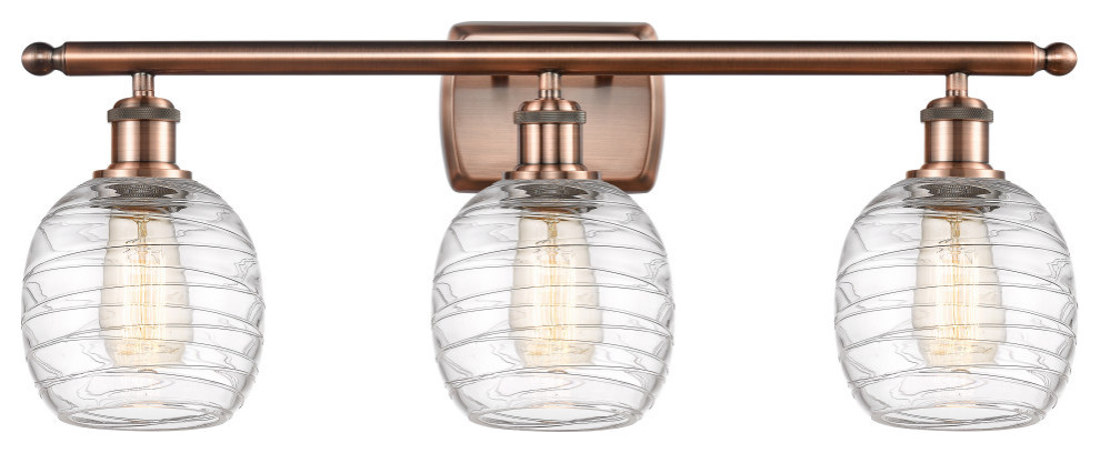 Innovations Belfast LED Bath Vanity Light 516-3W-AC-G1013-LED, Antique Copper