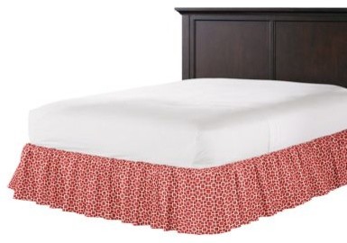 Coral Square Lattice Ruffle Bed Skirt