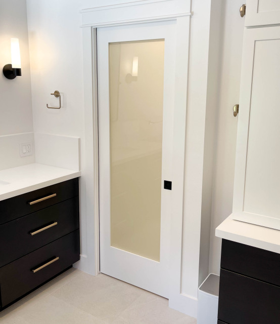 Modern Pocket Door Design - Contemporary - Bathroom - Orange County ...