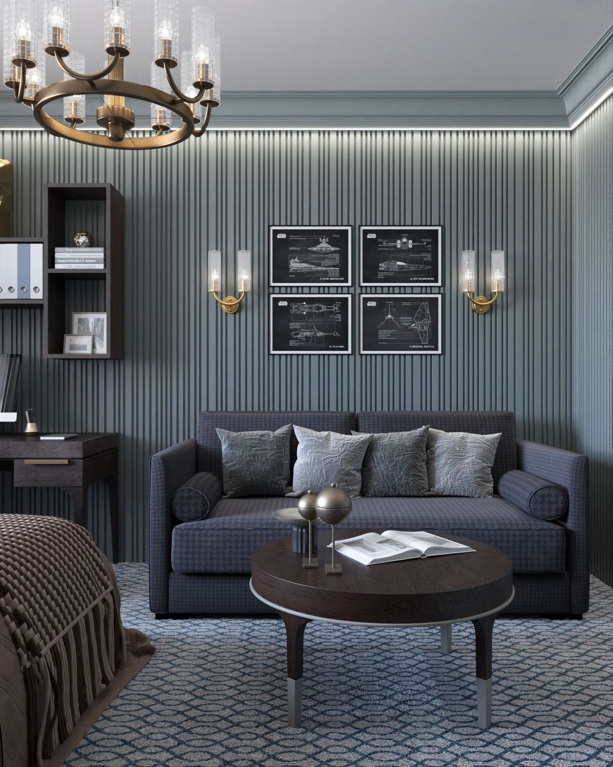 Панели для стен и карниз из гипса в квартире