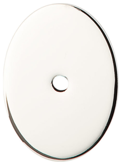 Top Knobs TK62 1-3/4 Inch Large Oval Cabinet Knob Backplate - Polished Nickel