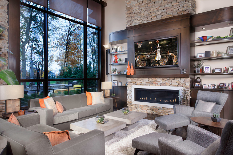 This is an example of a contemporary living room in Indianapolis.