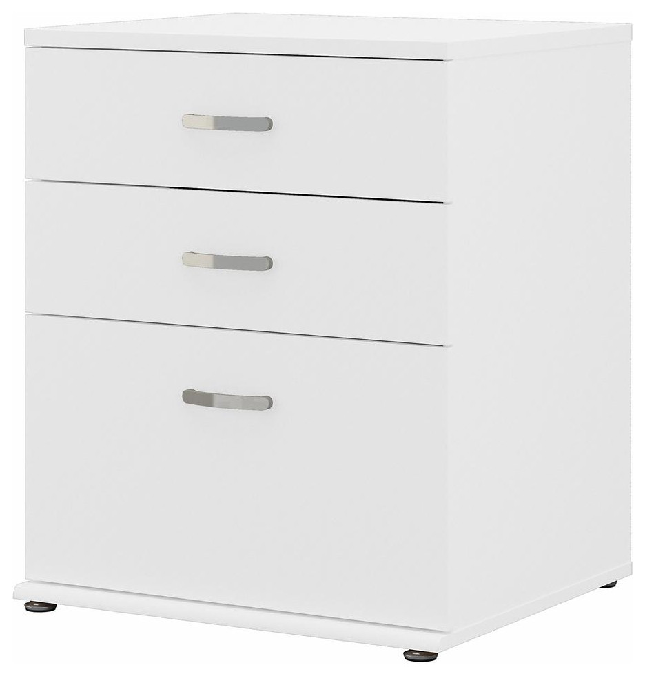 Universal Floor Storage Cabinet with Drawers - White