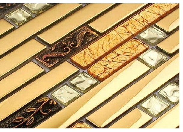 HG Mosaic Strip Wall Tiles For Bathroom Kitchen Conservatory Living Room Walls,
