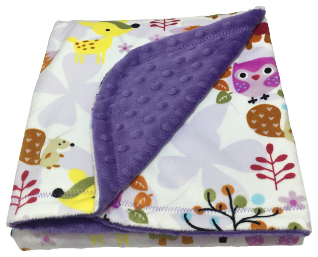 Baby Jade Fox And Friends Minky Blnaklet Purple