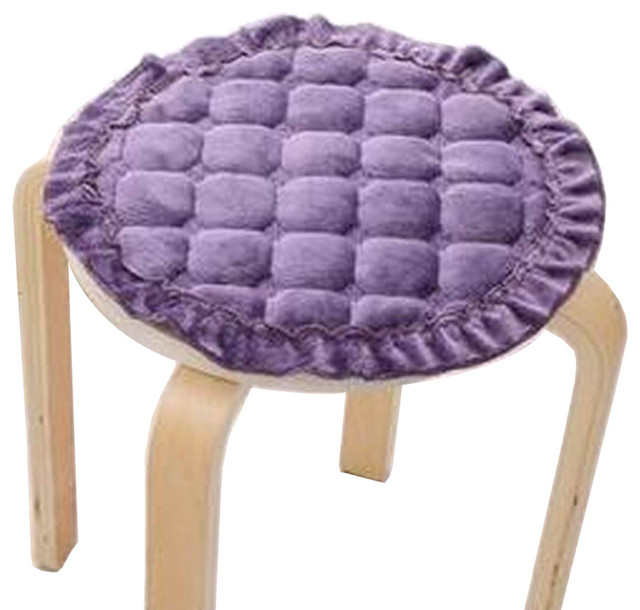 Purple Plush Round Stool Cover, Bar Stool Seat Cushions Round