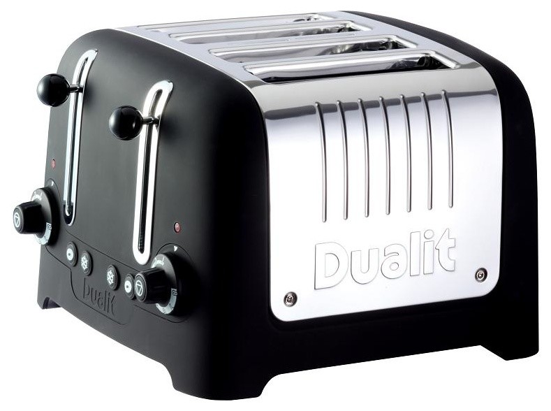 Dualit Lite 4 Slot Traditional Design CHUNKY Commercial Toaster, Black Soft Touc