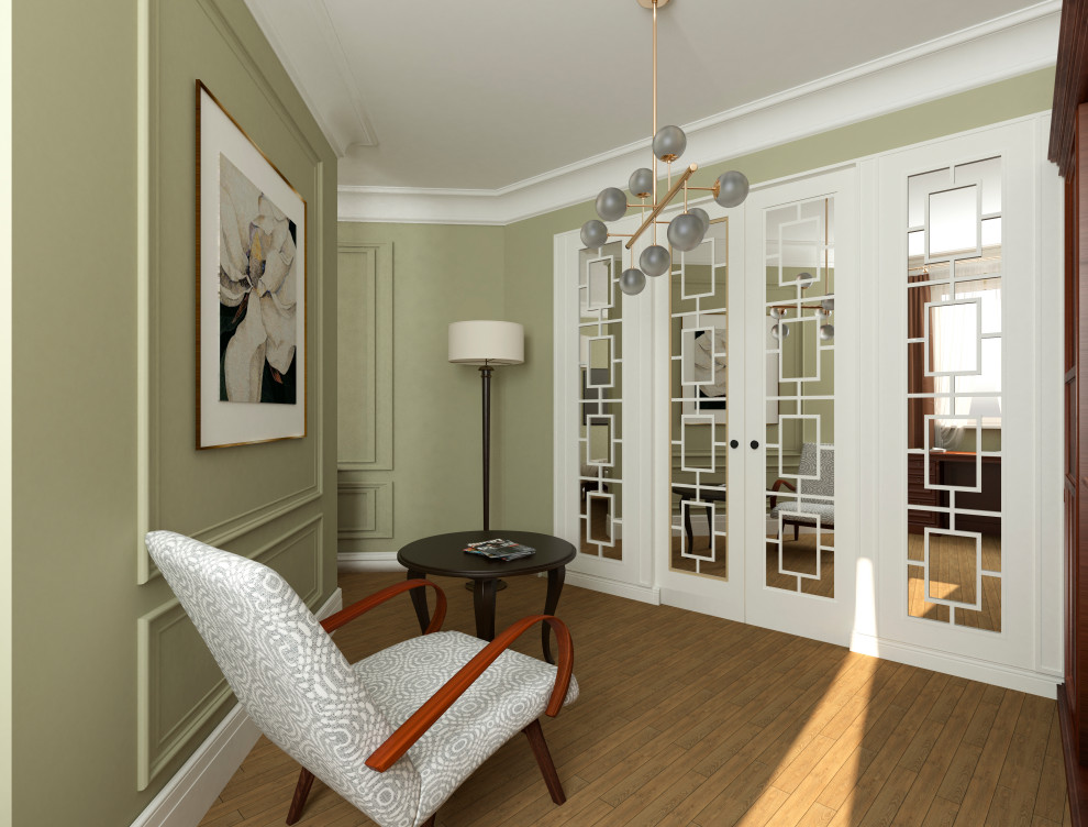 Сложное зонирование: спальня+кабинет+коридор. Обновление лоджии и детской.