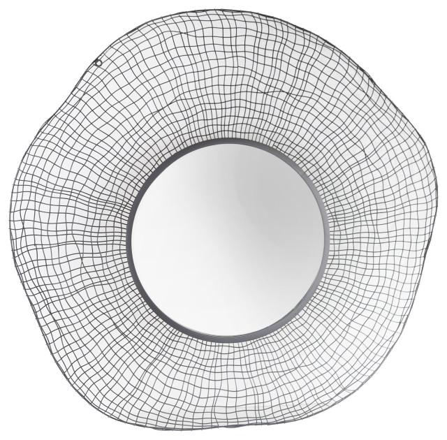 Metal 36" Wire Grid Wall Mirror, Black Contemporary Wall Mirrors by Sagebrook Home Houzz