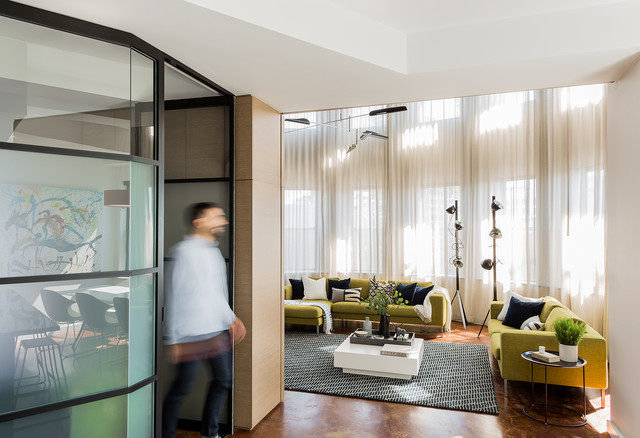 FAY STREET LOFT, BOSTON modern-wohnbereich