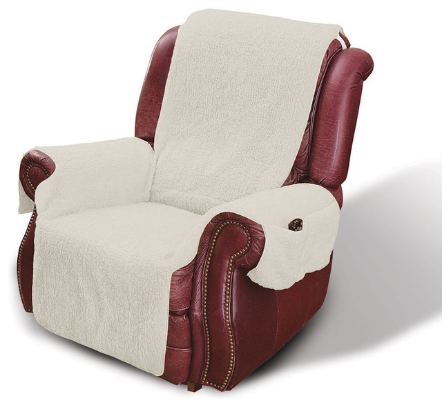 Recliner Chair Cover Protector W Pockets For Remotes And Cellphones Contemporary Slipcovers Covers By Universal Screen Arts Houzz Recliner Chair Cover Protector W, Chair Armrest Covers With Pockets