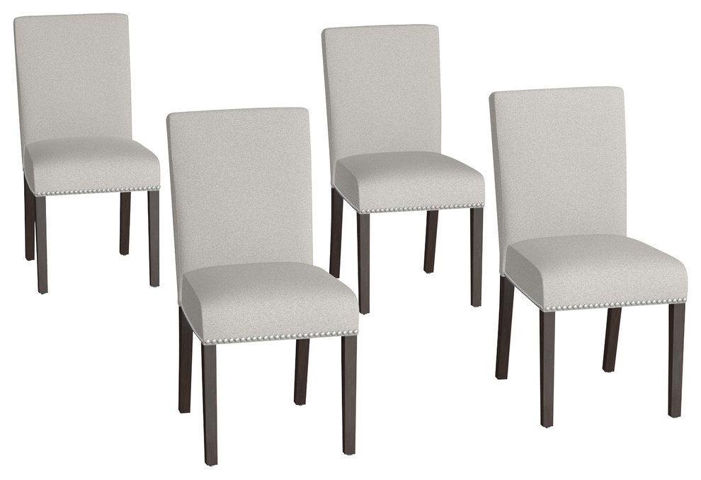 Blanca Upholstered Dining Chairs, Set of 4, Gray/Brown Taupe