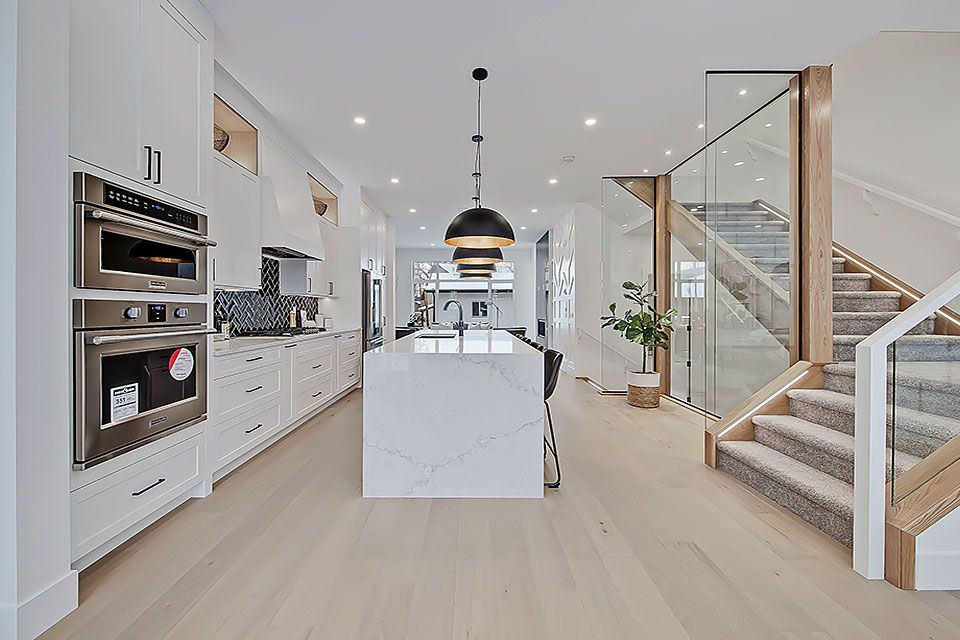 Inspiration for a transitional home design remodel in Calgary