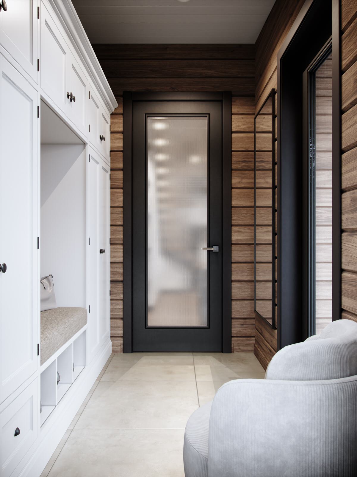 Дизайн интерьера загородного дома из бруса