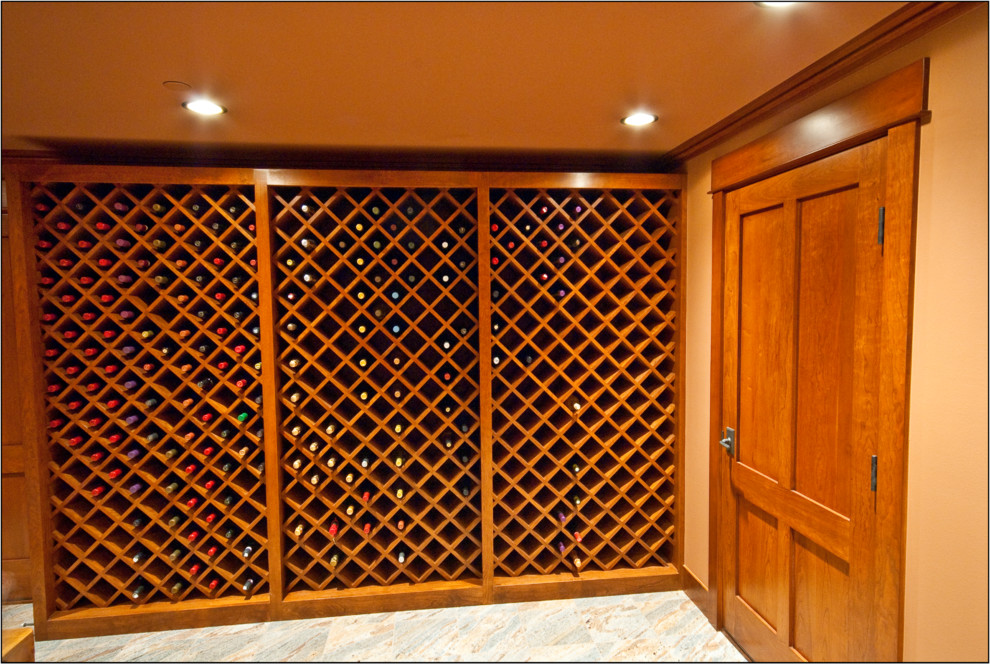 This is an example of an arts and crafts wine cellar in Seattle.