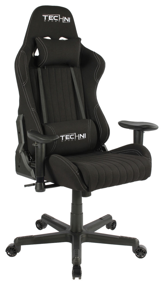 Techni Sport TSF44 Fabric Ergonomic High Back Racer Style Gaming Chair
