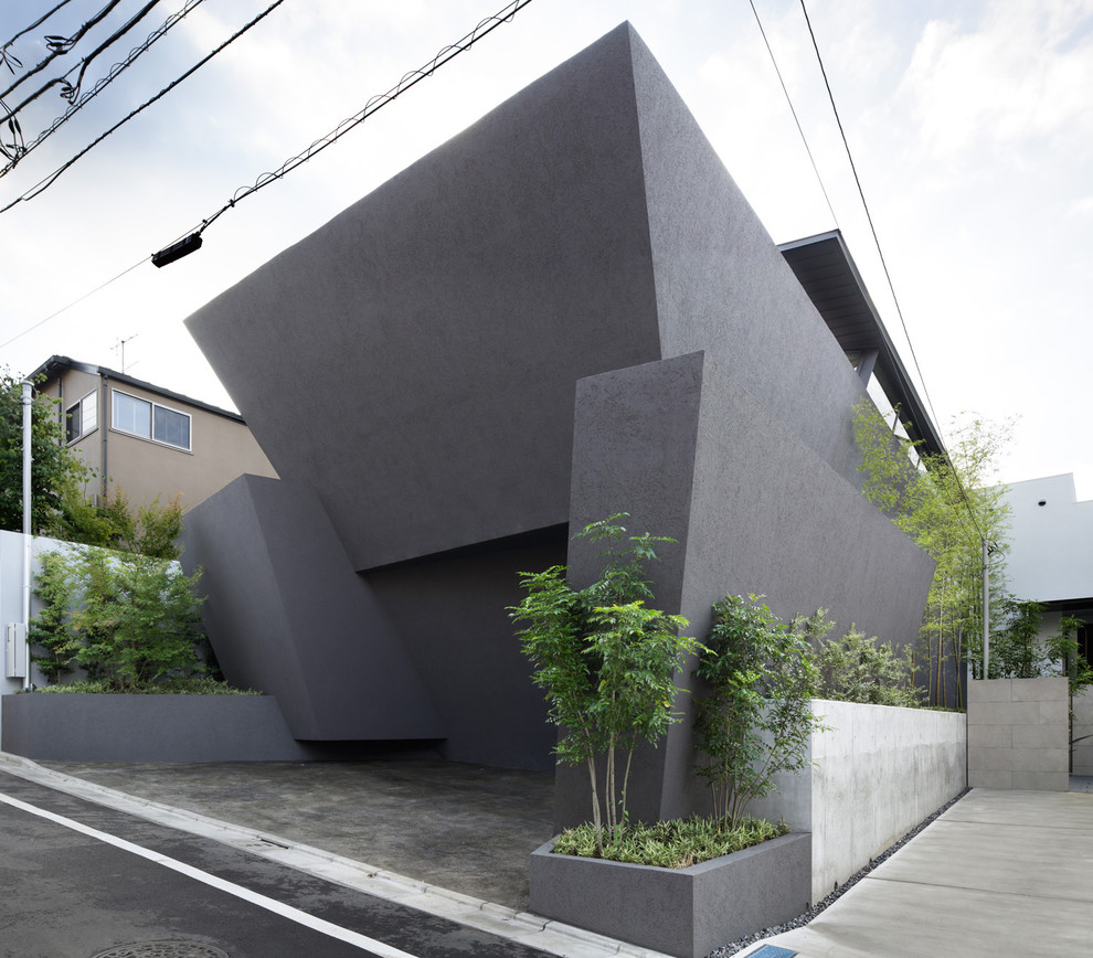 Photo of a contemporary grey exterior in Tokyo Suburbs.