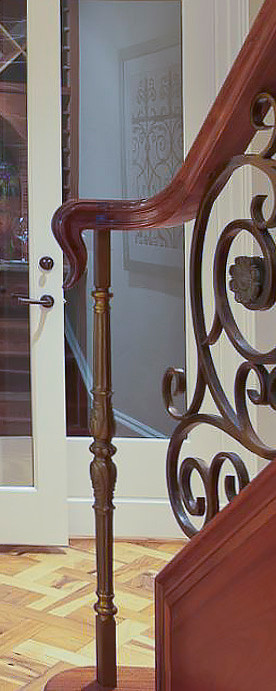 31_Mahogany & Forged Metal Staircase, Arlington VA 22207