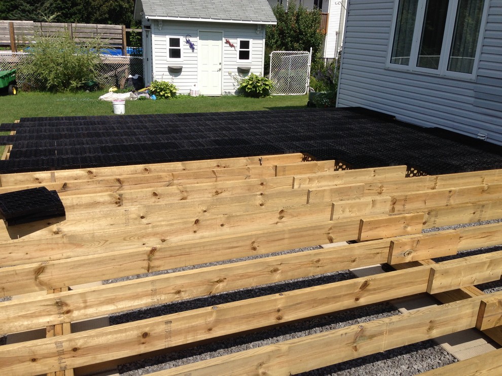 Deck - huge transitional backyard deck idea
