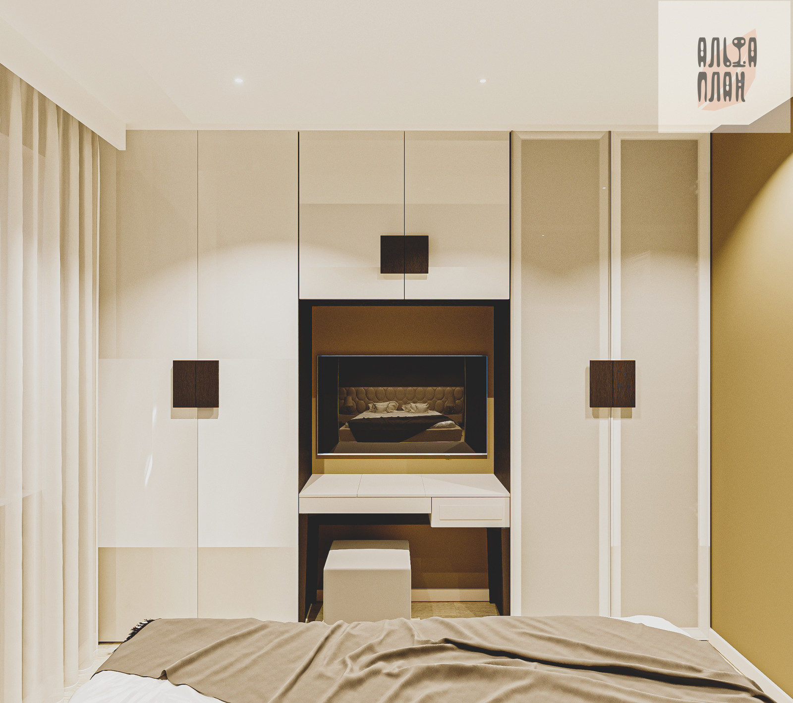 Коттедж, Каширское шоссе. Спальная 1, Спальная 2, Спальная 3