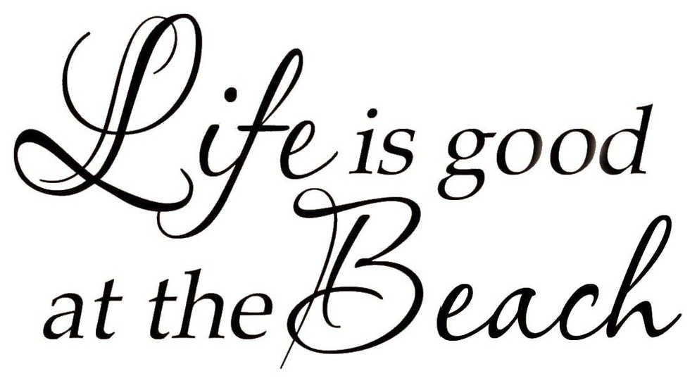 VWAQ Life Is Good At The Beach Wall Decal Inspirational Quote Home