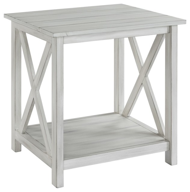 Jamestown End Table White Wash Farmhouse Side Tables And End Tables by Boraam Industries