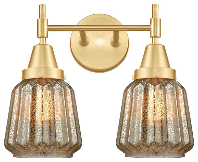 Innovations 4472WSGG146LED 2Light Bath Vanity Light, Satin Gold