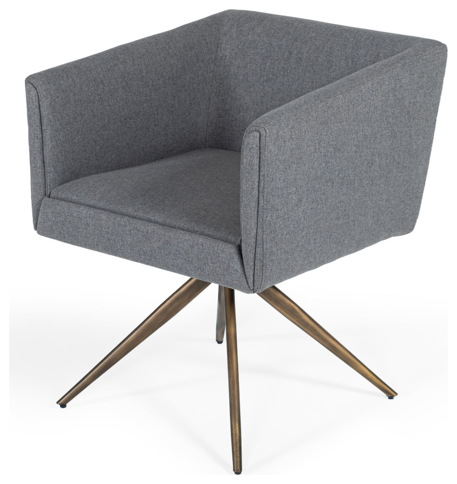 Modrest Riaglow Contemporary Dark Grey Fabric Dining Chair Midcentury